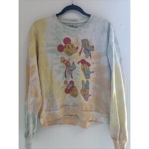 Disney Characters Tie Dye Pull Over Women's Sweatshirt, Size 2X